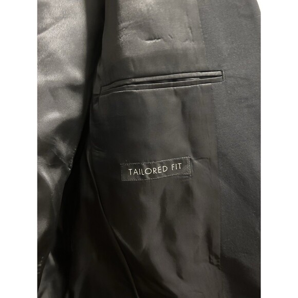 Jos A Bank Blazer Mens 48 Long Sport Coat Black Wool Tailored Fit Double Vented - Picture 4 of 8